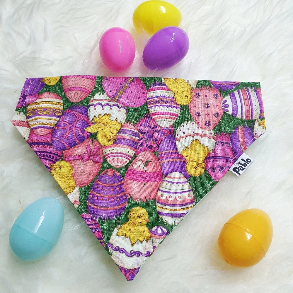🐶 3 for $15 * Pablo Reversible Easter Eggs Dog Bandana